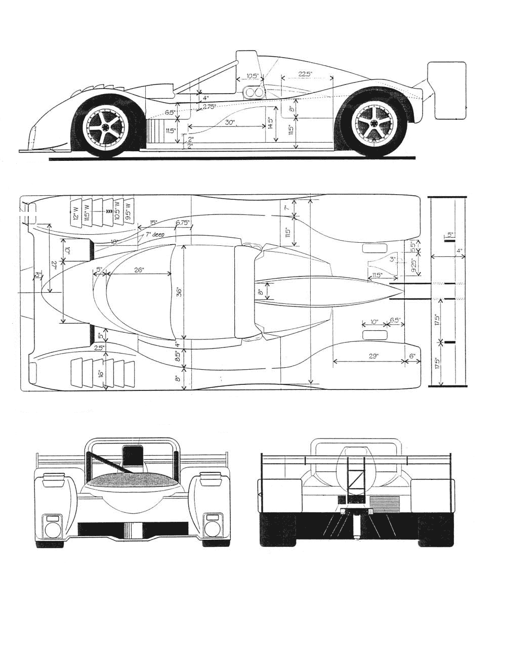 Ferrari 333 SP blueprint