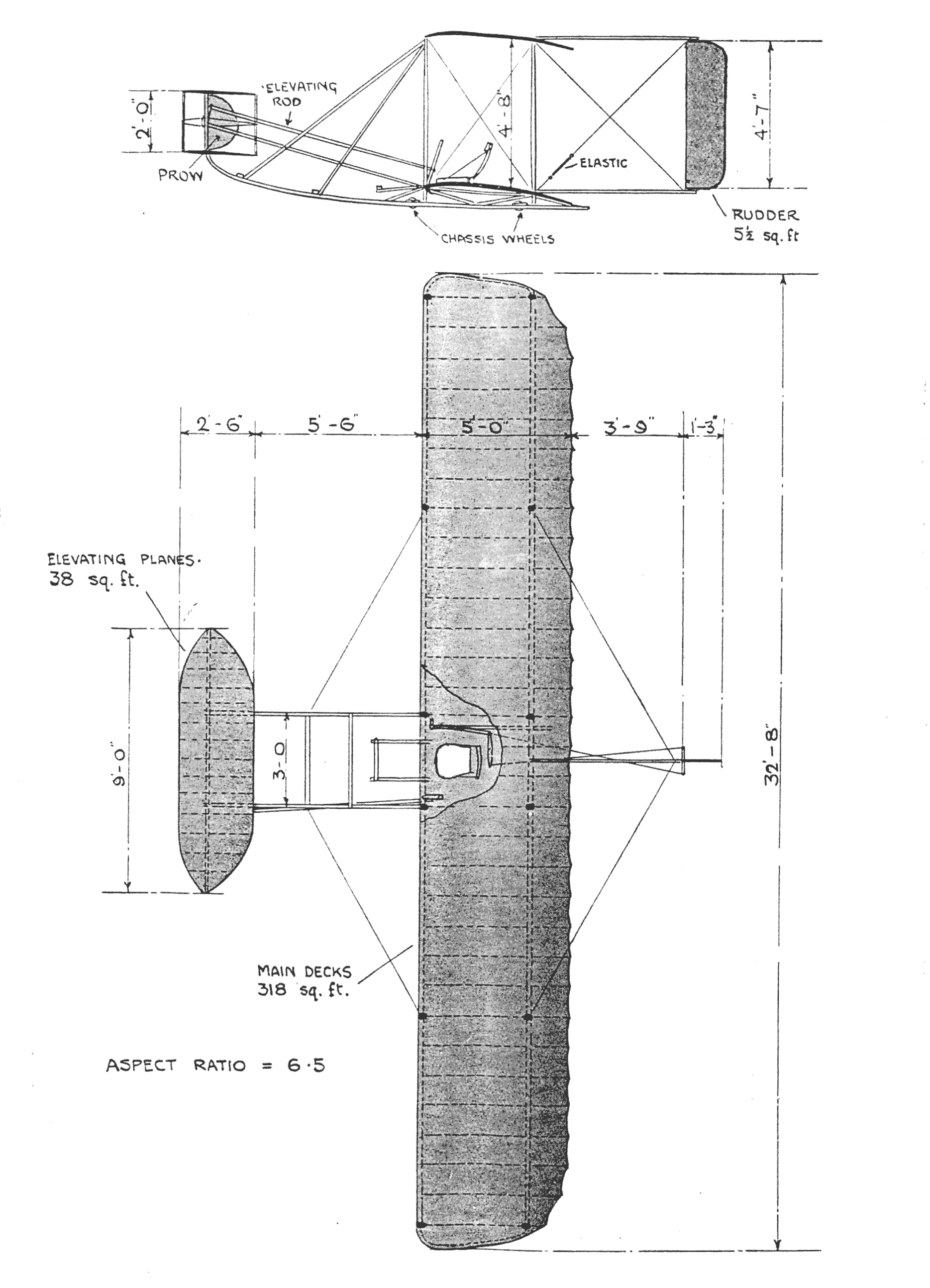 Wright Glider blueprint