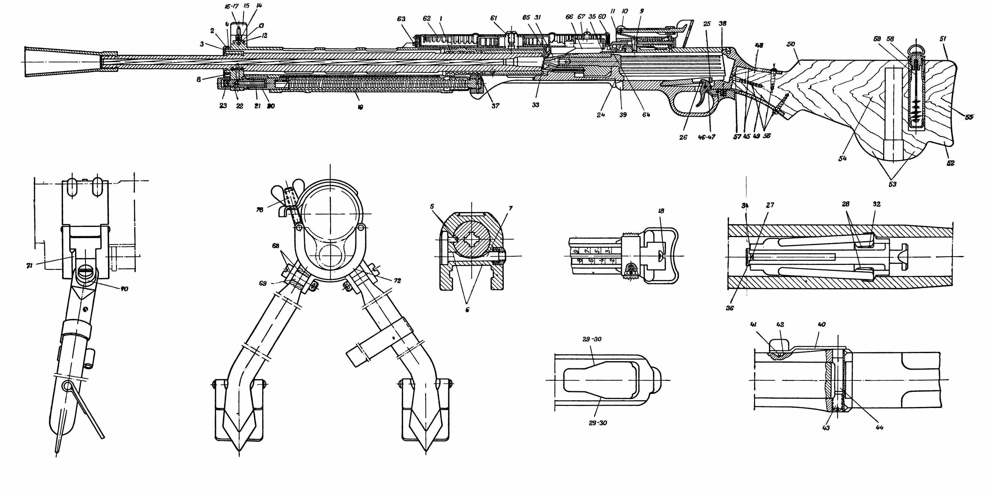 Degtyaryov machine gun blueprint