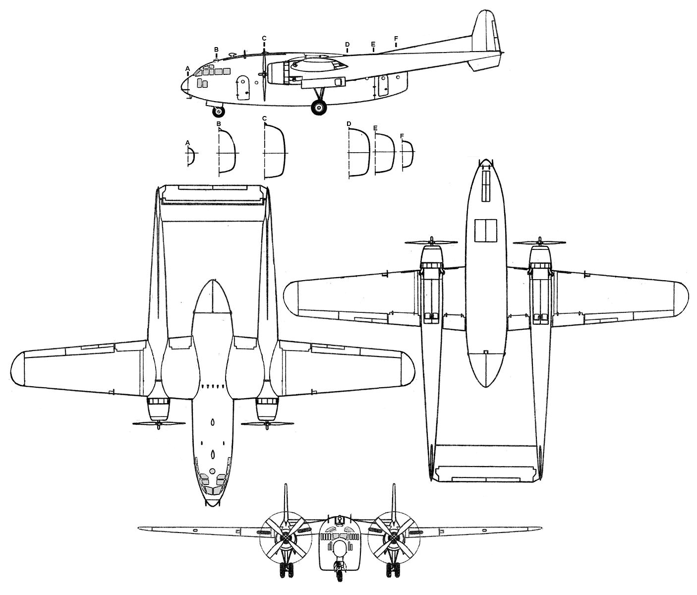 C-119 Flying Boxcar blueprint