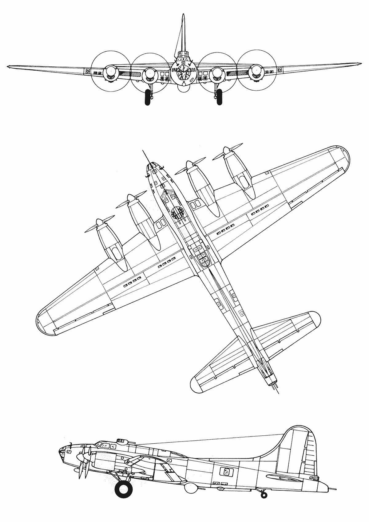 XB-38 Flying Fortress blueprint
