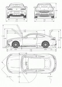 Mercedes Benz AMG C63 blueprint