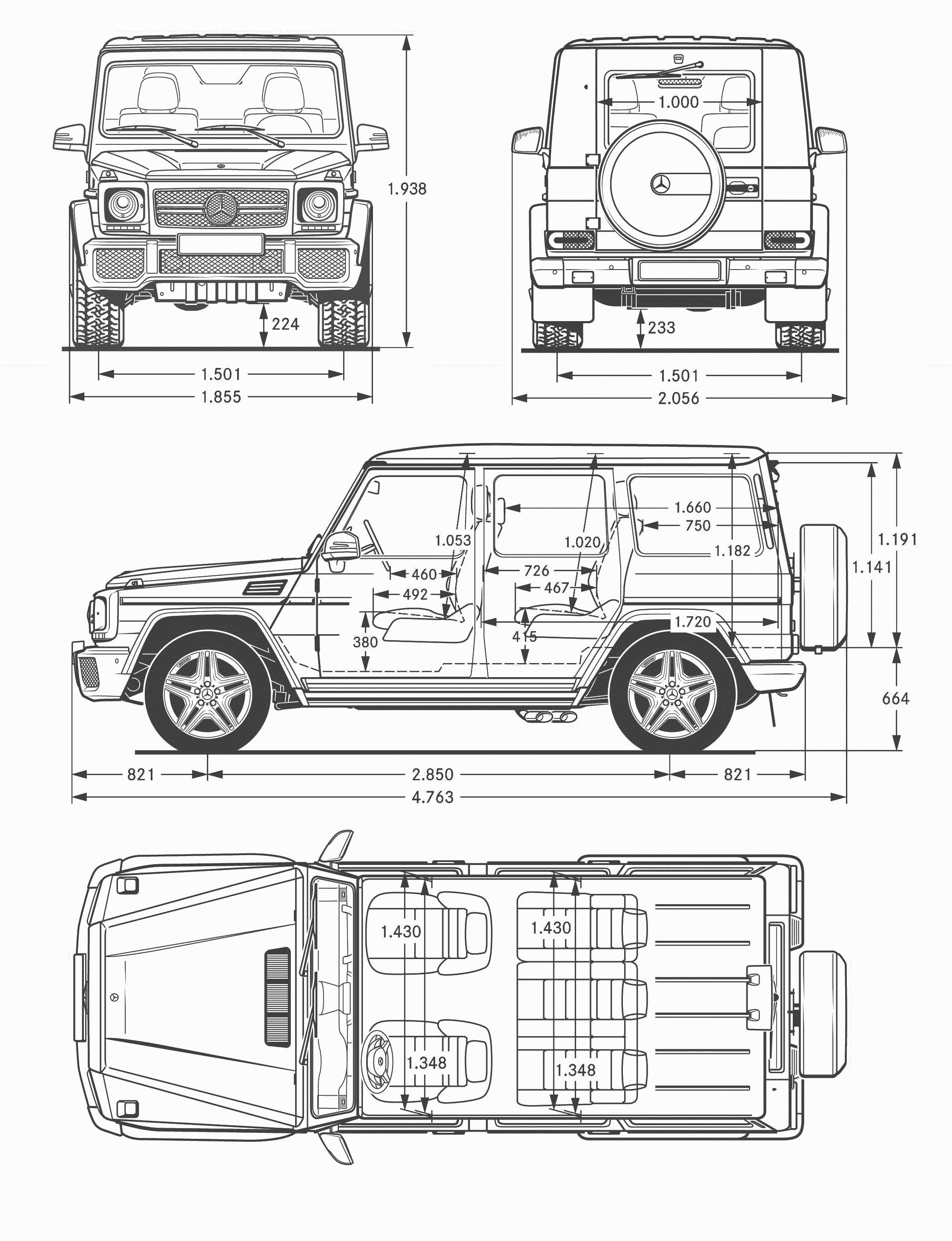Mercedes-Benz G-Class 65 AMG blueprint