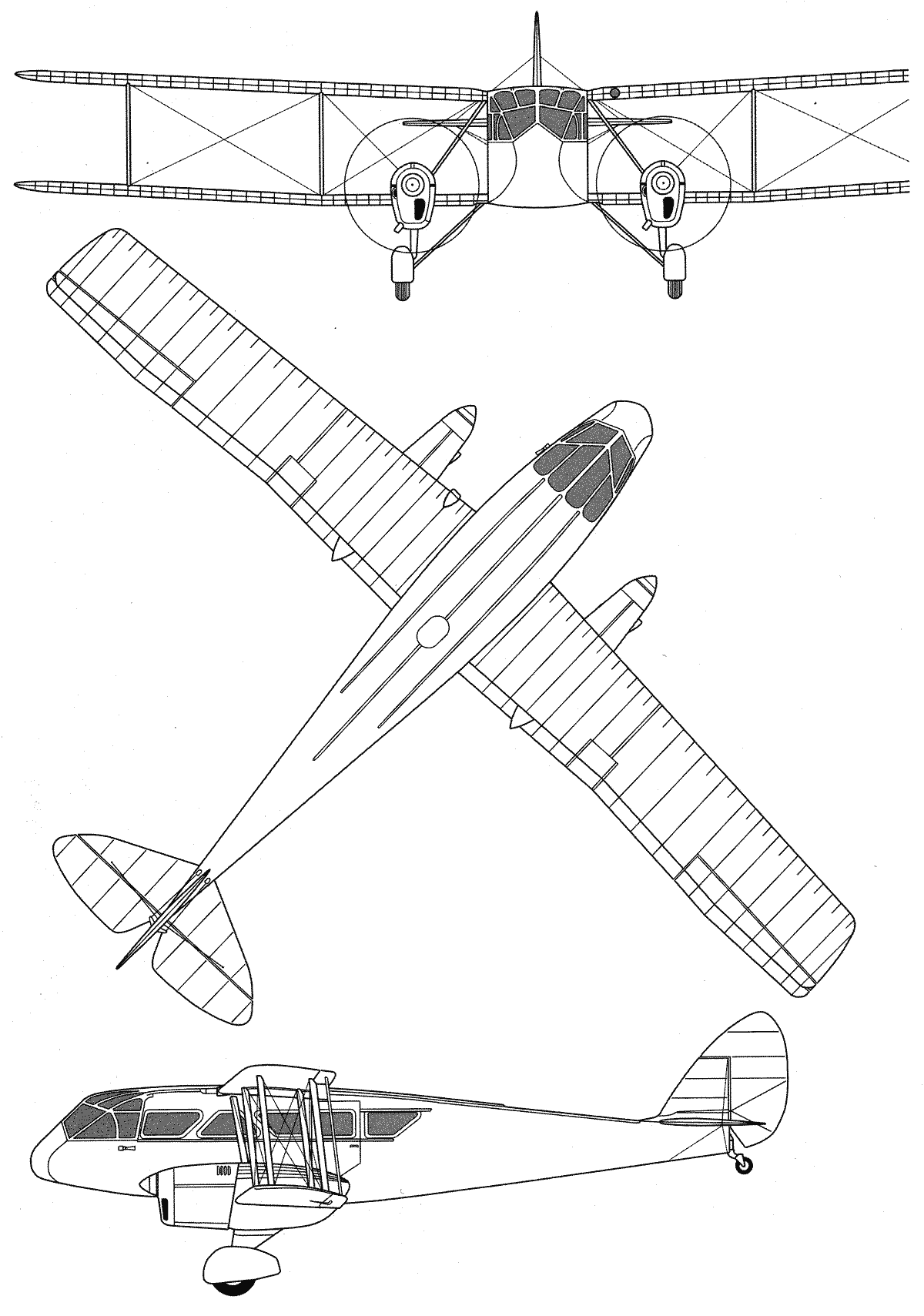 de Havilland Dragon blueprint