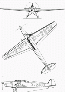 Heinkel He 64 blueprint