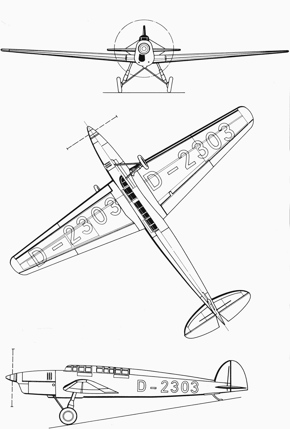 Heinkel He 64 blueprint