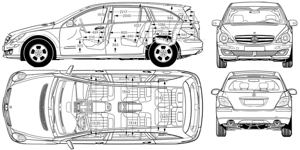 Mercedes-Benz R-Class blueprint