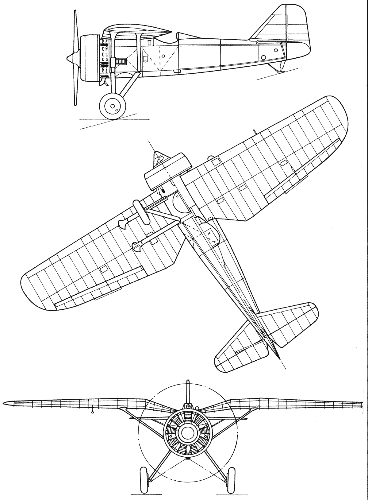 PZL P.7 blueprint