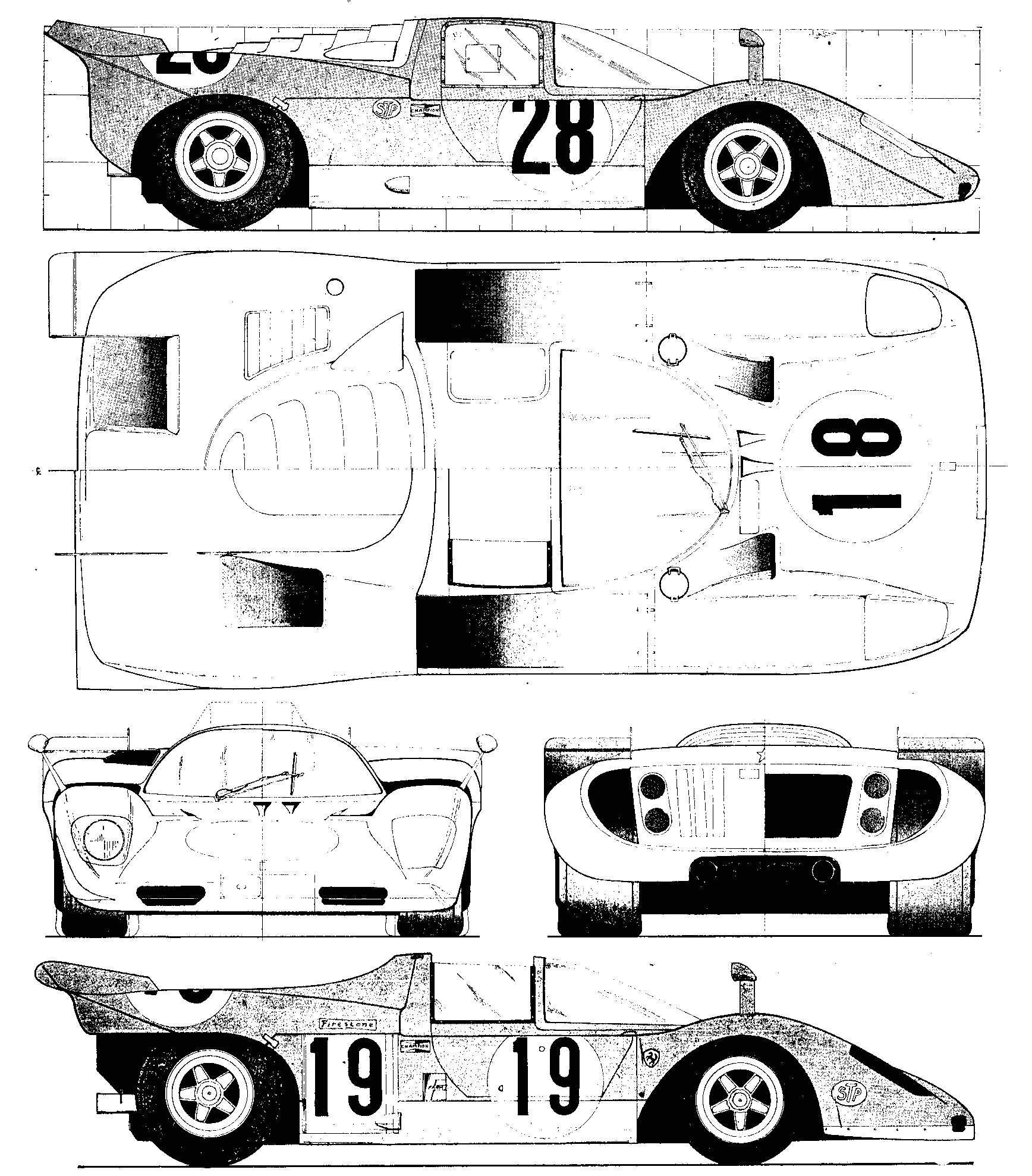 Ferrari 512 blueprint
