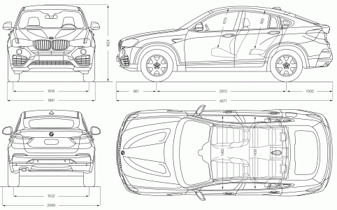 BMW x4 blueprint