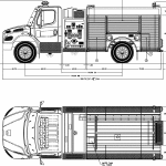 Freightliner M2 Fire truck blueprint