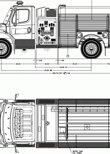 Freightliner M2 Fire truck blueprint