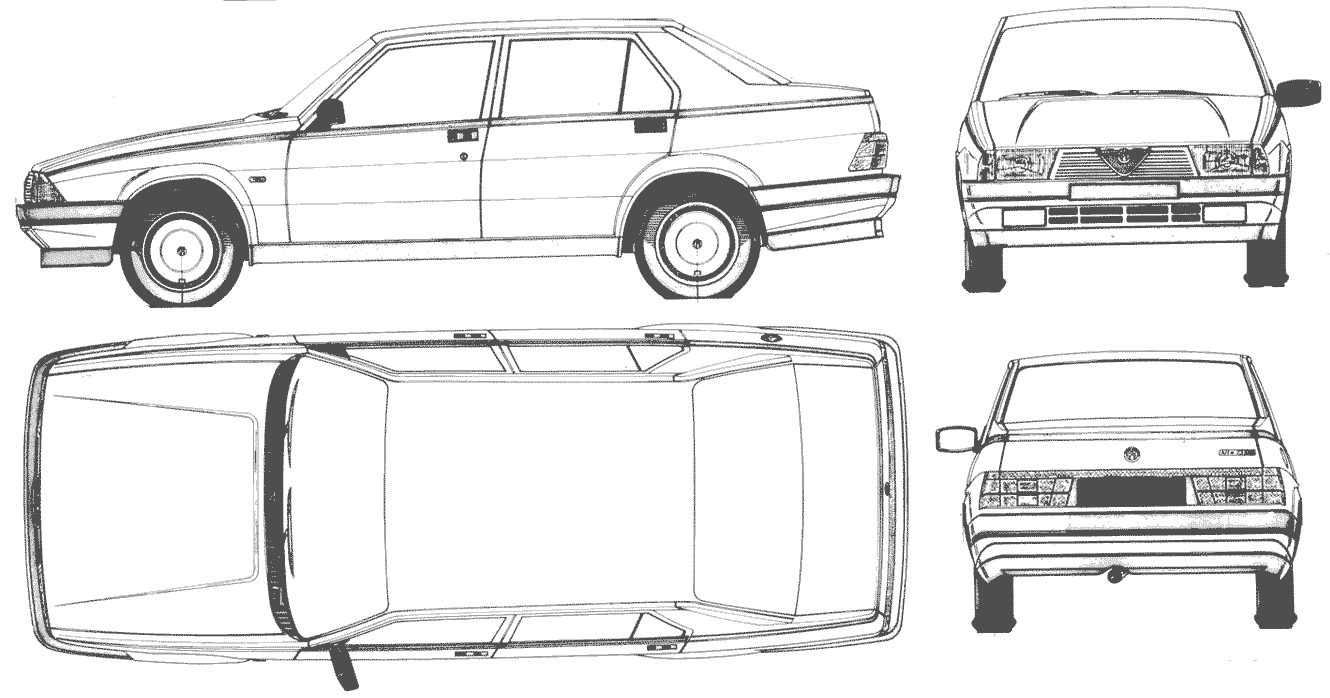 Alfa Romeo 75 blueprint