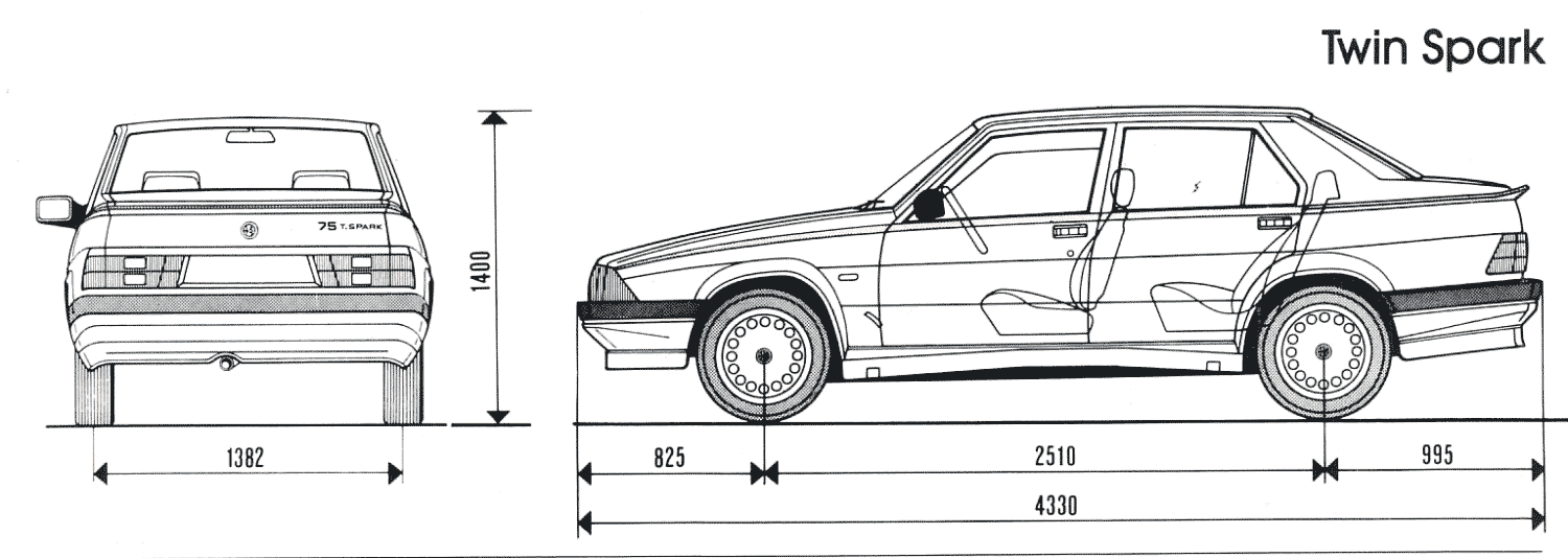 Alfa Romeo 75 blueprint