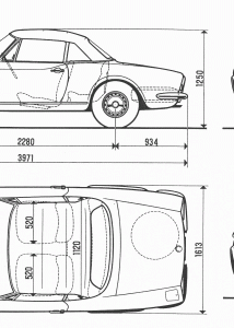 Fiat 124 Sport Spider blueprint