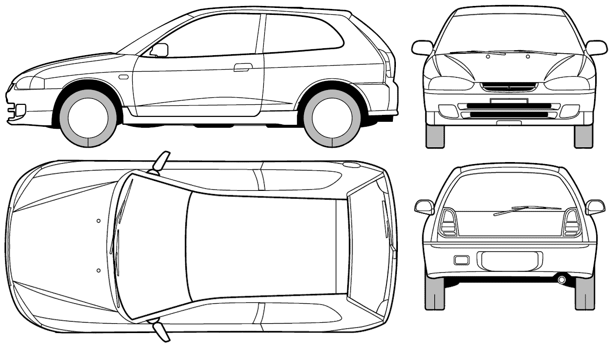 Mitsubishi Colt blueprint