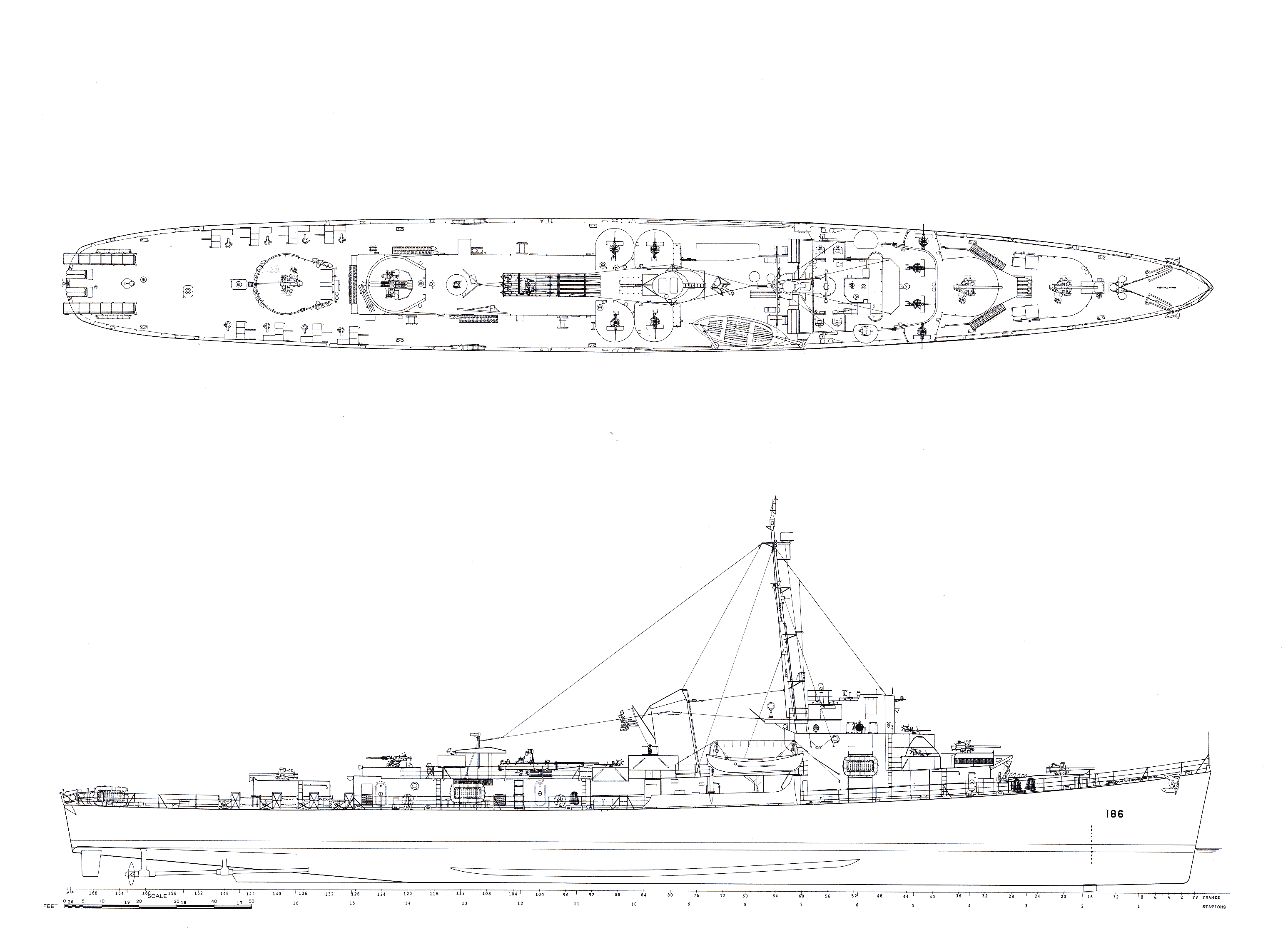 USS Swearer blueprint