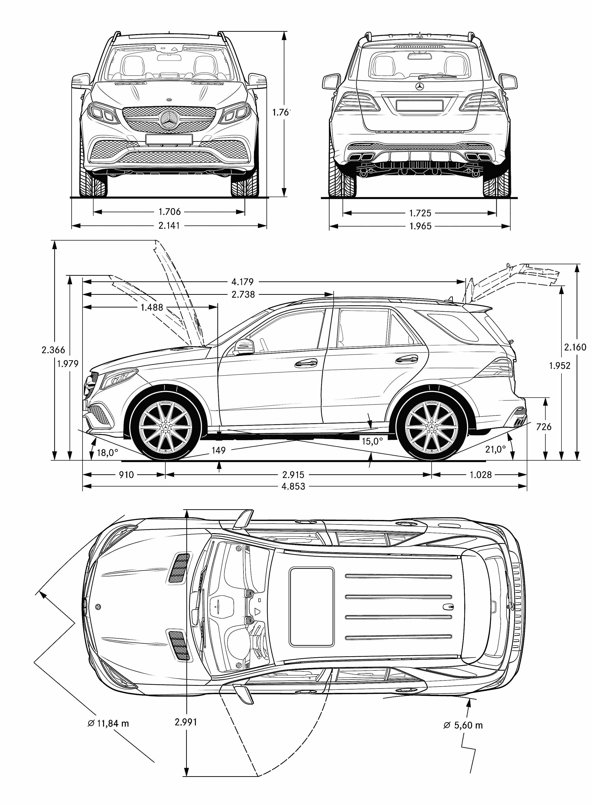 Mercedes-Benz AMG GLE 63 blueprint