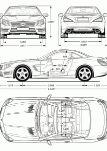 Mercedes Benz AMG SL 63 blueprint