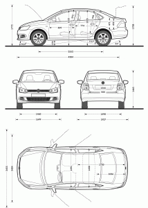 Volkswagen Polo Sedan blueprint