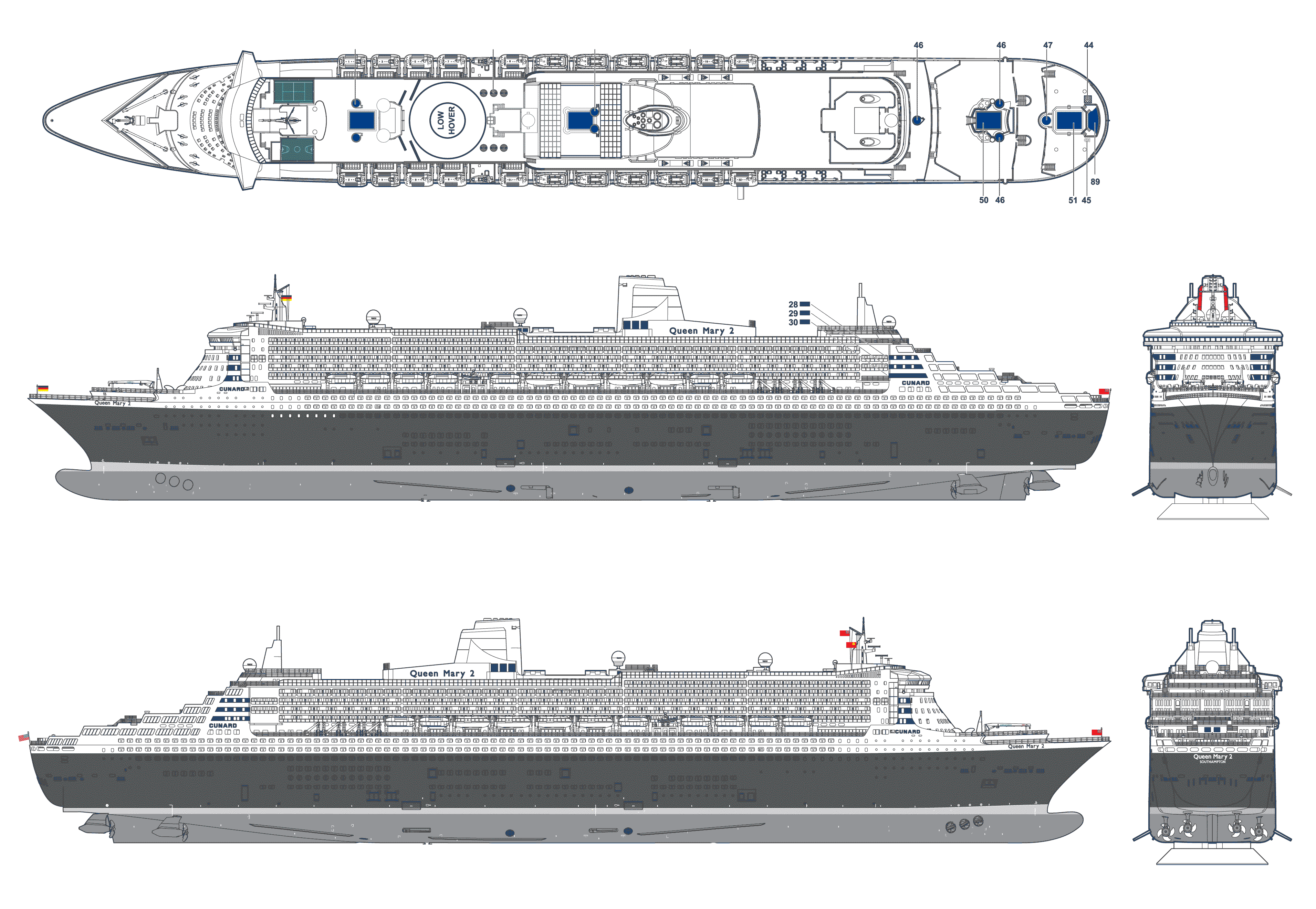 Queen Mary liner blueprint