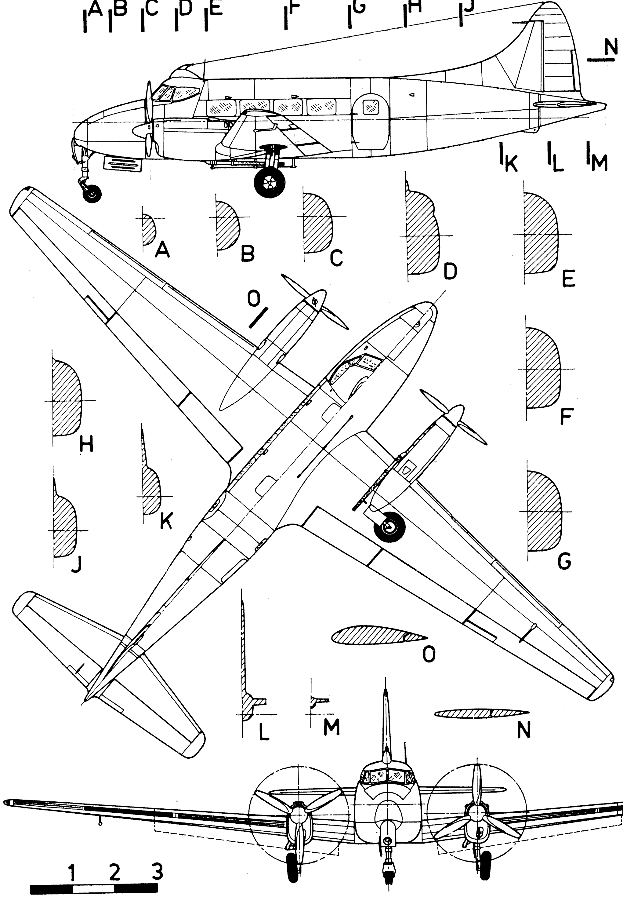 de Havilland Dove blueprint