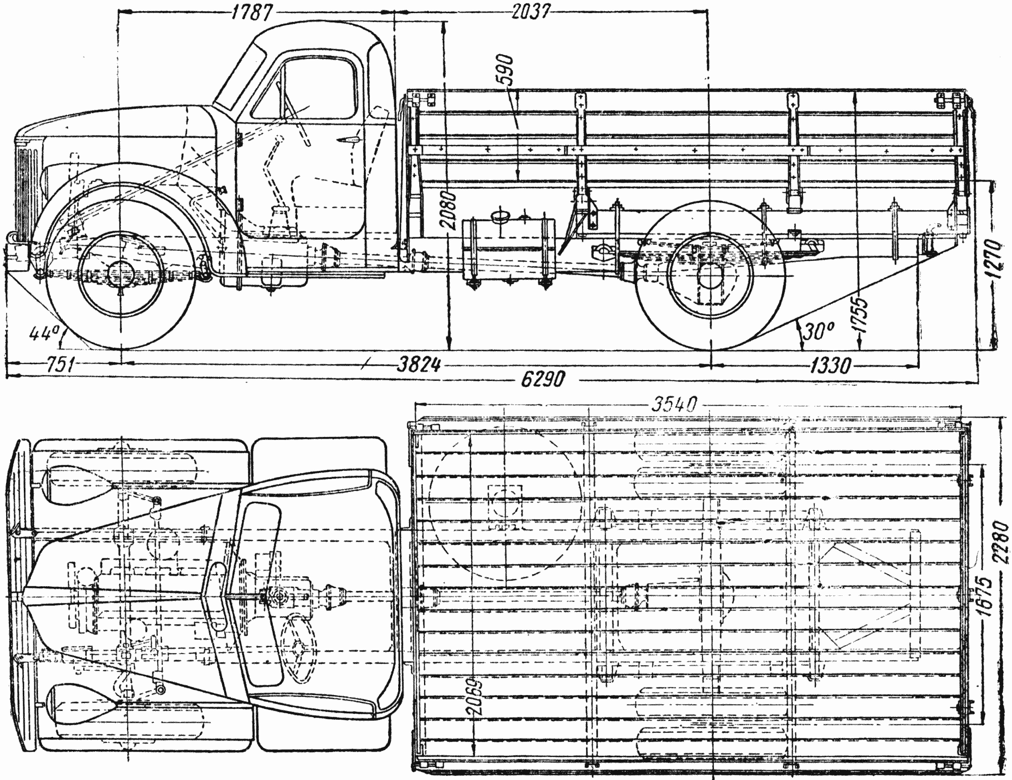 UralZIS-355M blueprint