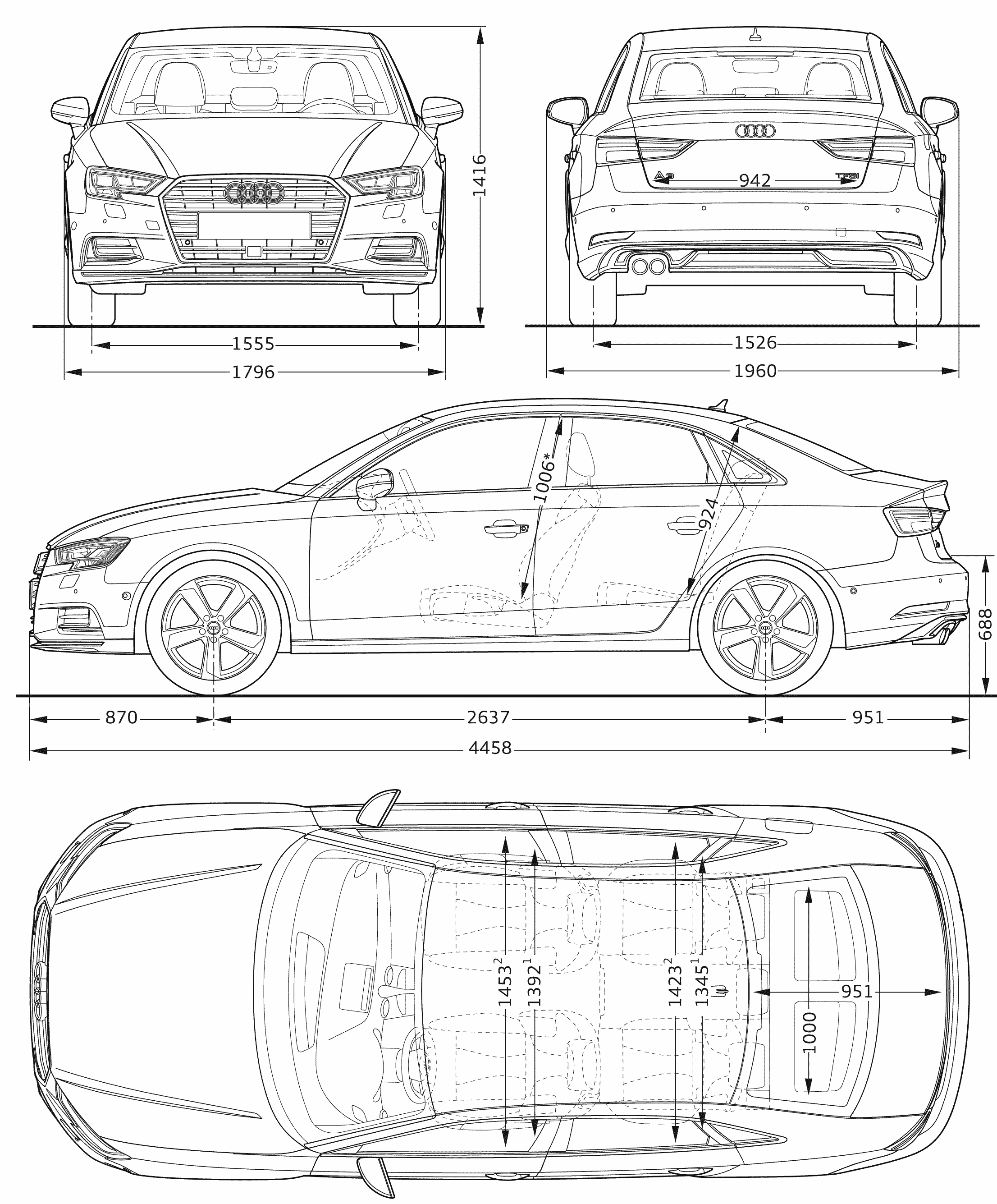 Audi A3 blueprint