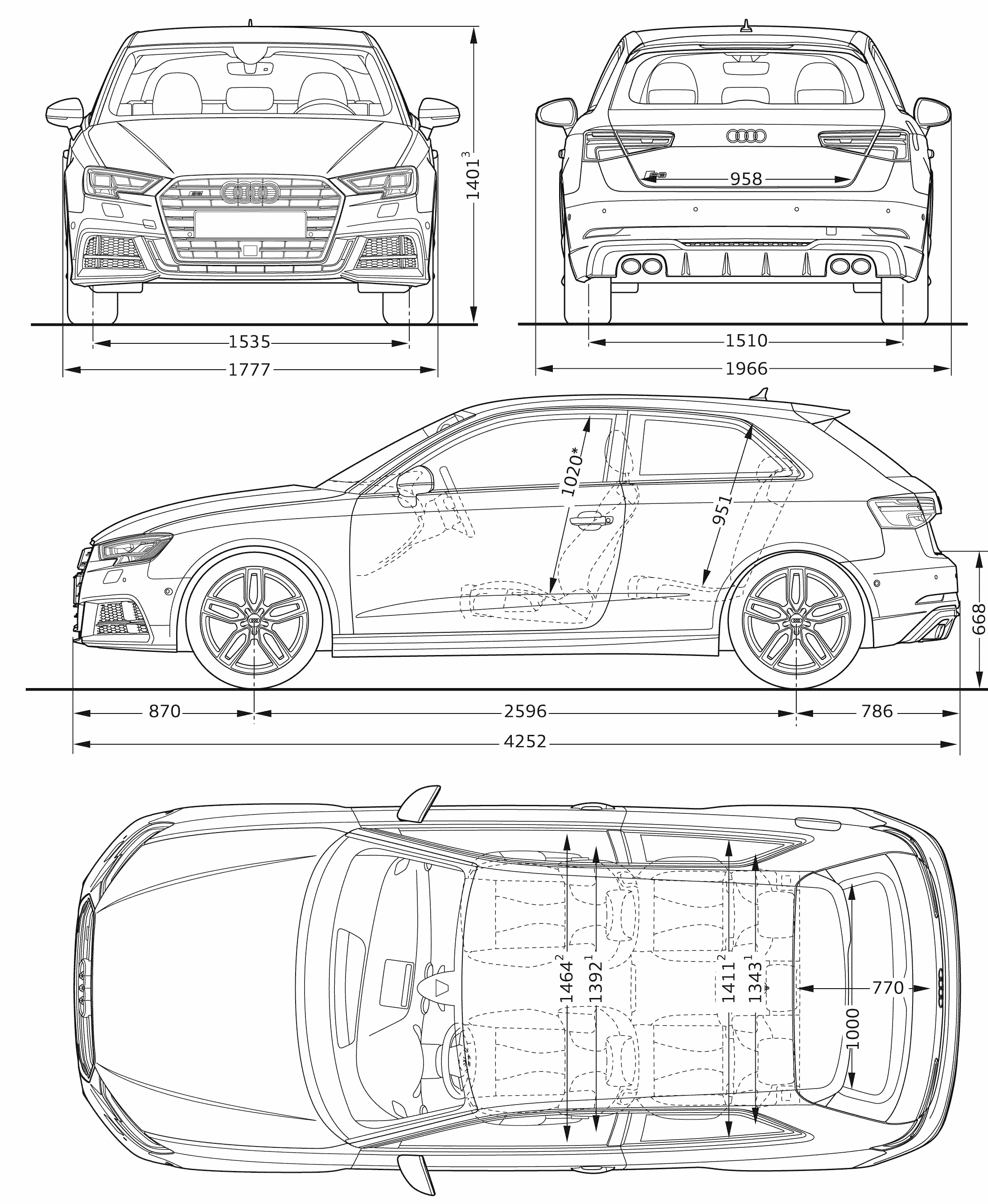 Audi S3 blueprint