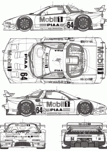 Honda NSX Super GT blueprint