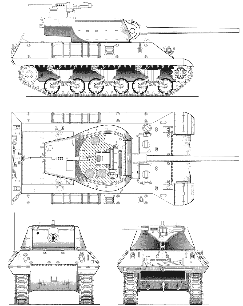 90 mm Gun Motor Carriage M36 blueprint