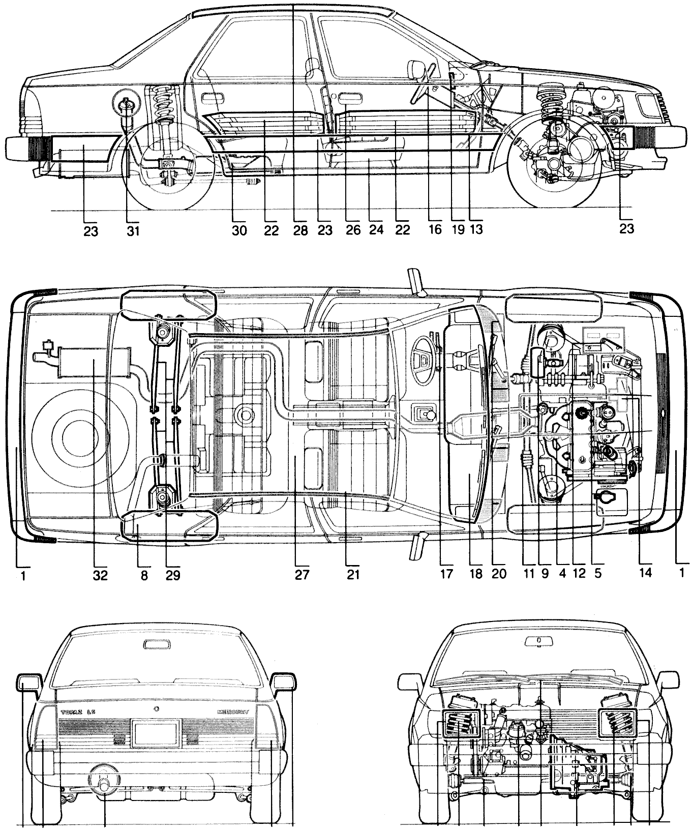 Ford Tempo blueprint