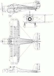 Beechcraft Model 17 Staggerwing blueprint