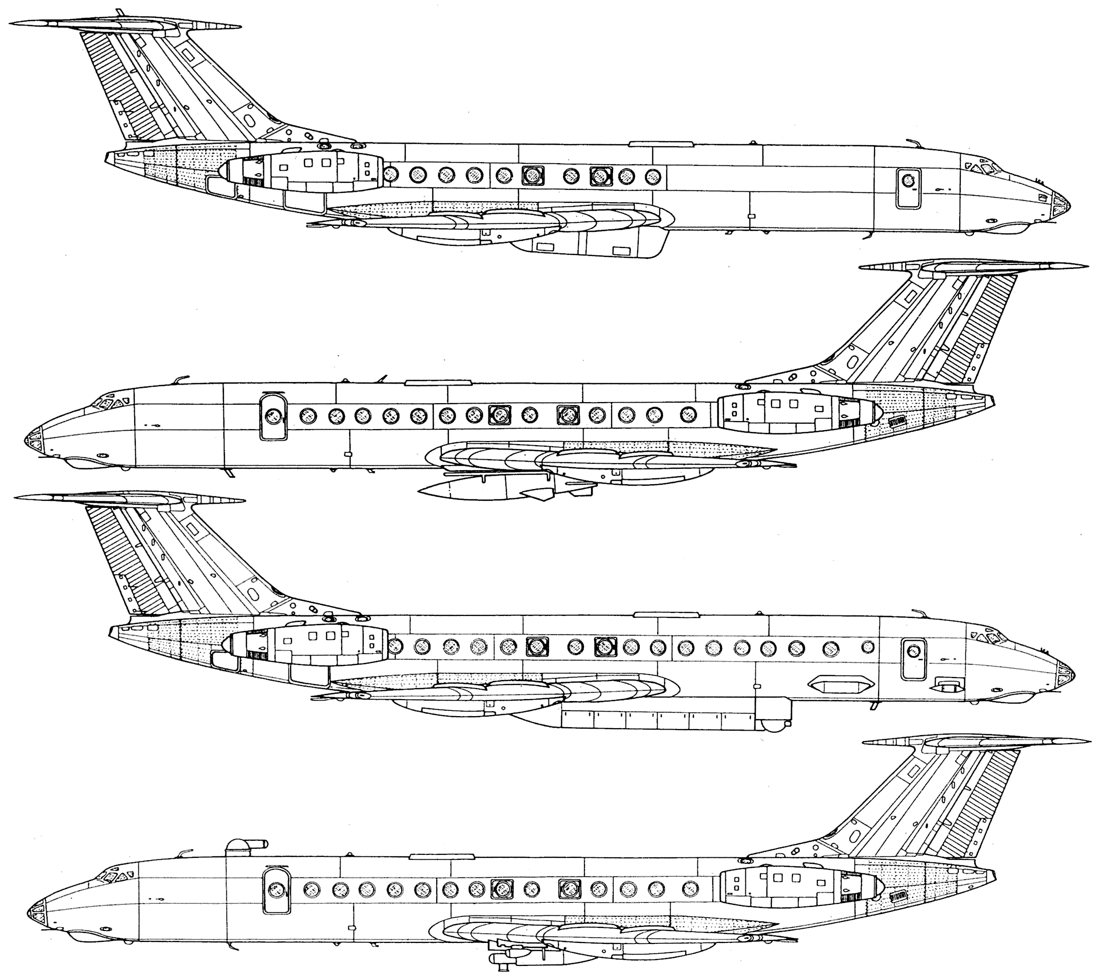 Tupolev Tu-134 blueprint