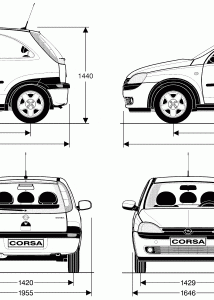 Opel Corsa blueprint