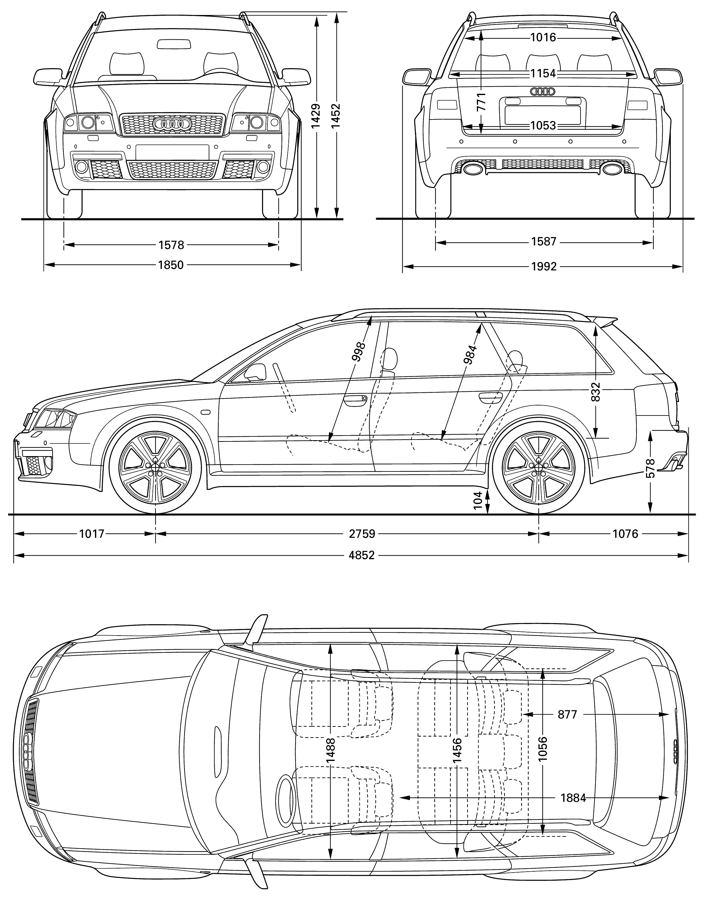 Audi RS 6 blueprint
