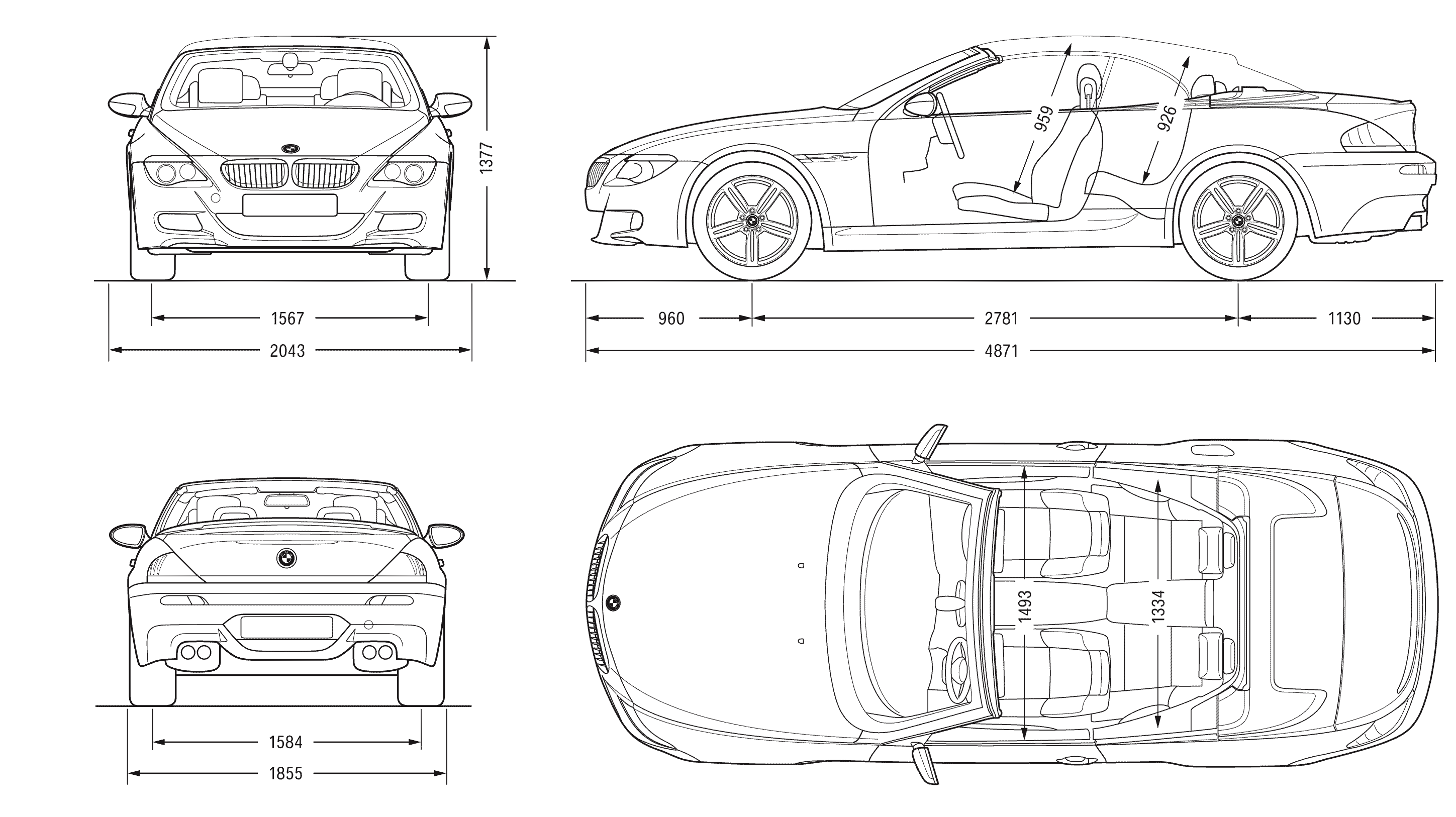 BMW M6 E64 blueprint