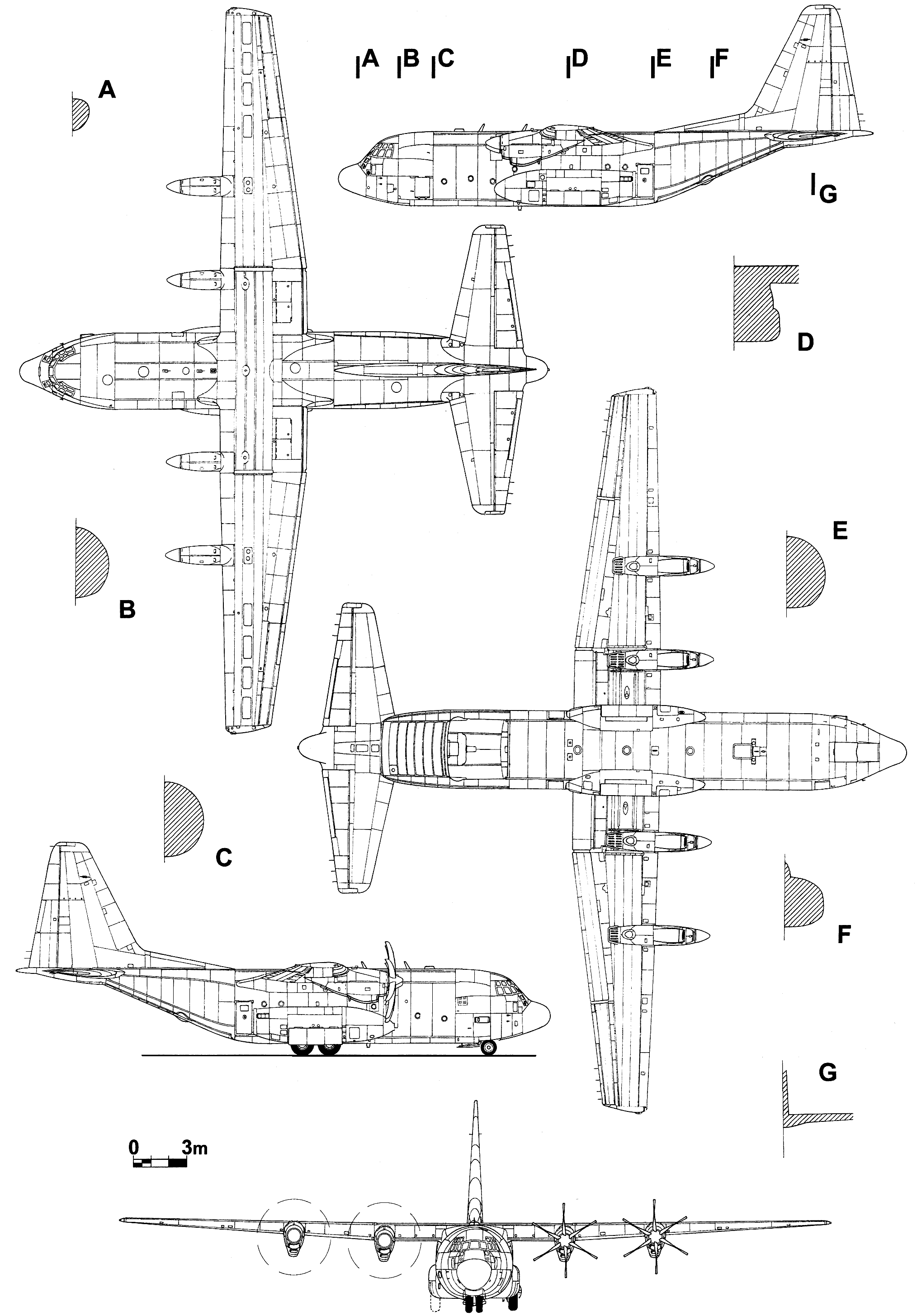 Lockheed C-130 Hercules blueprint