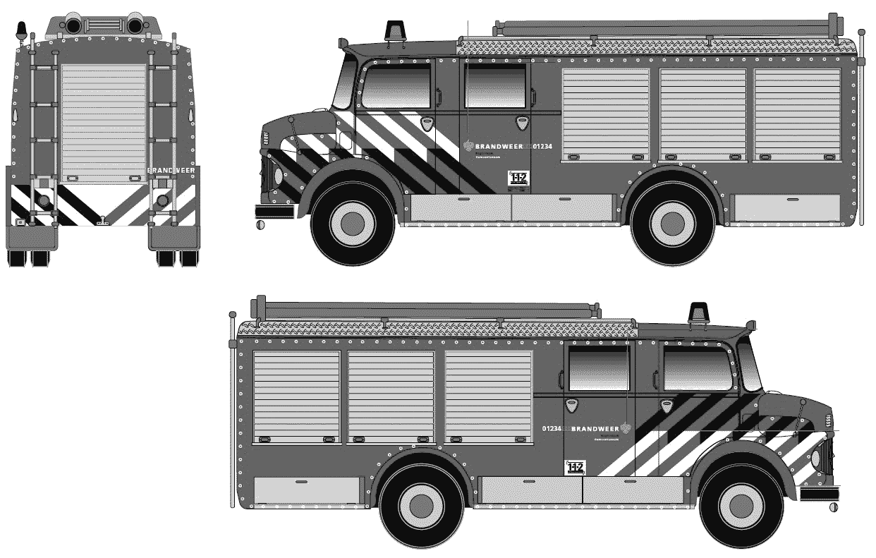 Mercedes-Benz LF1113 B-36 Fire Truck blueprint