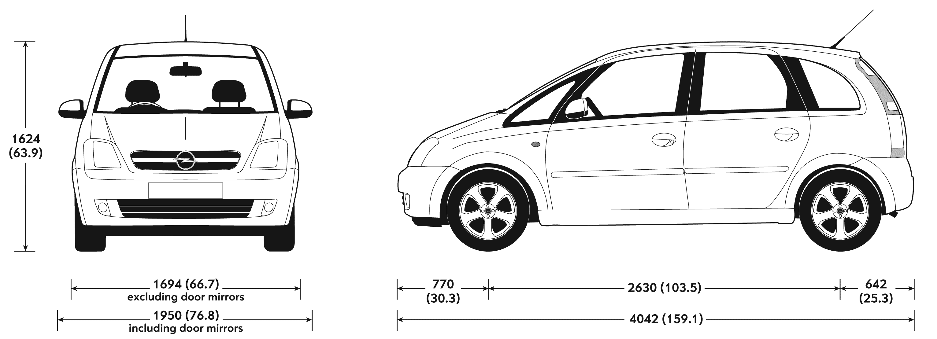 Opel Meriva blueprint