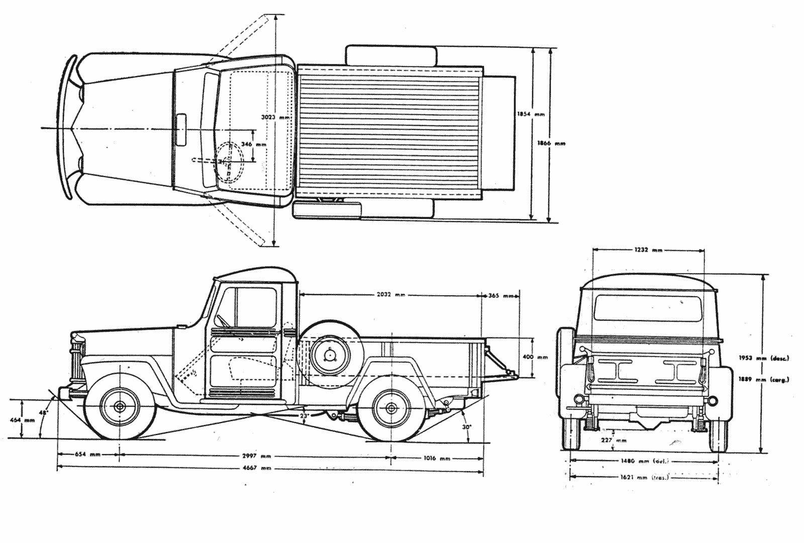 IKA Jeep pickup blueprint