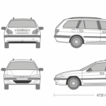 Peugeot 406 wagon blueprint
