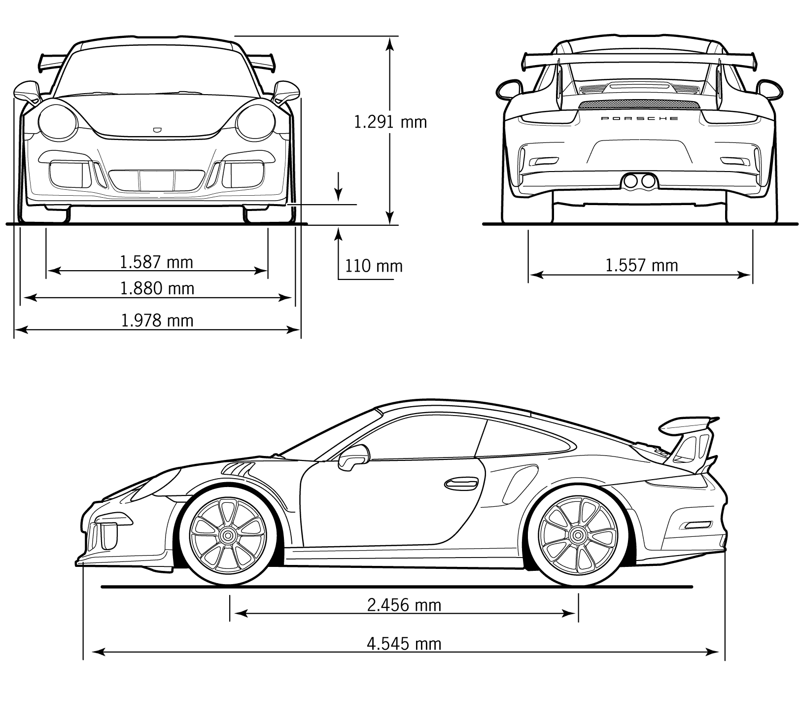 Porsche 911 GT3 RS blueprint