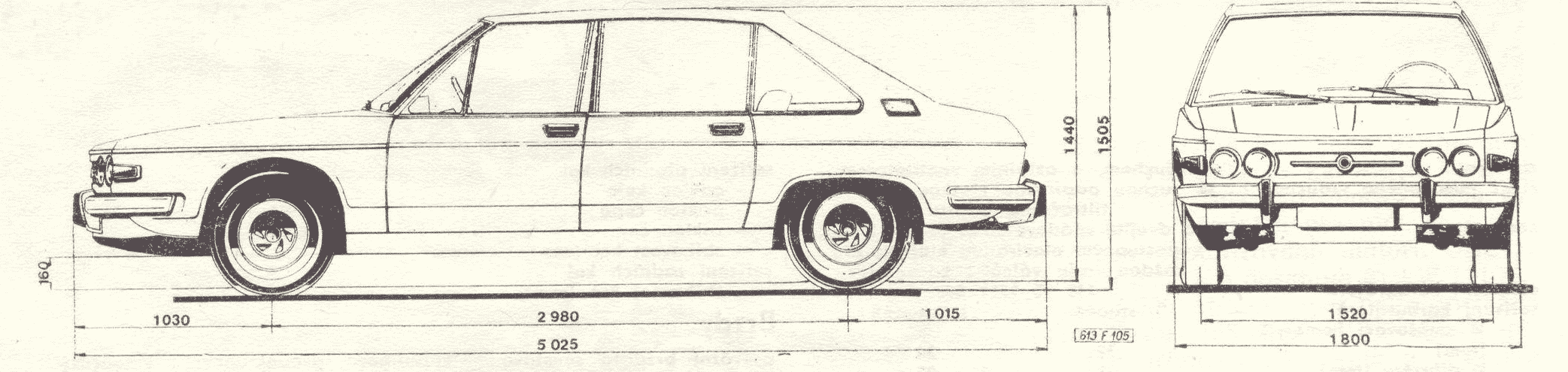 Tatra 613 blueprint