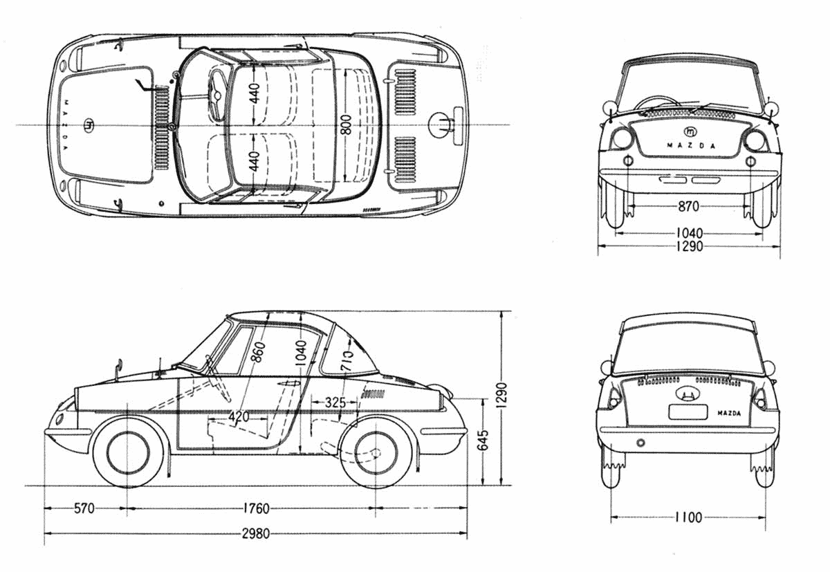Mazda R360 blueprint