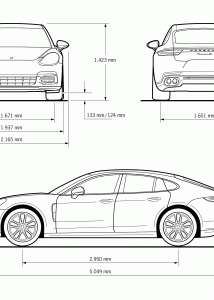 Porsche Panamera 4S blueprint