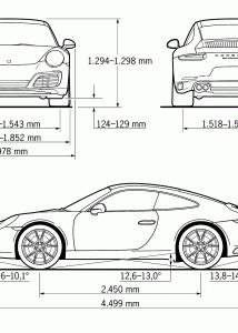 Porsche 911 Carrera S 2016 blueprint