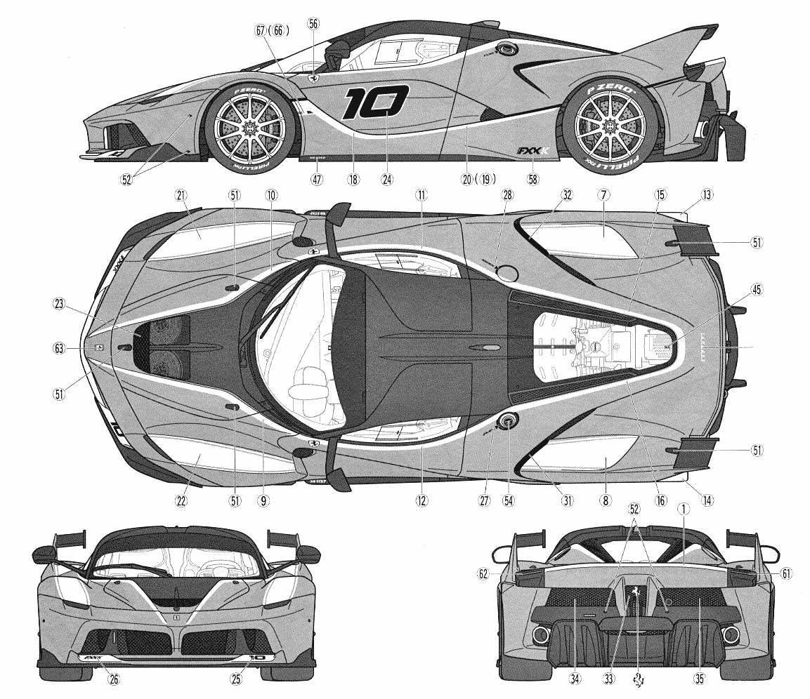 Ferrari FXX-K blueprint