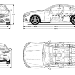 Mercedes Benz E-class C238 blueprint