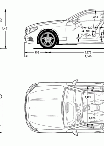 Mercedes Benz E-class C238 blueprint